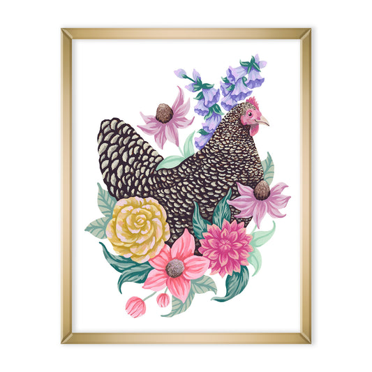 Chicken Flower Art Print