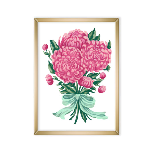 Mia Whittemore Chrysanthemum Bow Bouquet Mini Art Print Main Image 1