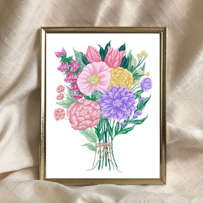 Summer Floral Bouquet Art Print