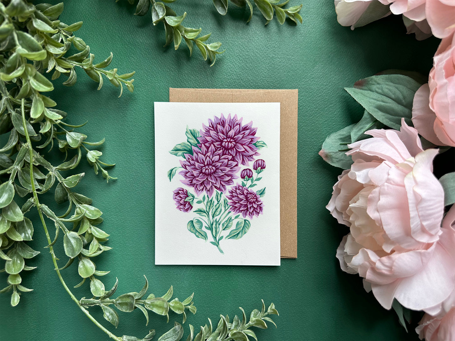 Dahlia Flower Greeting Card
