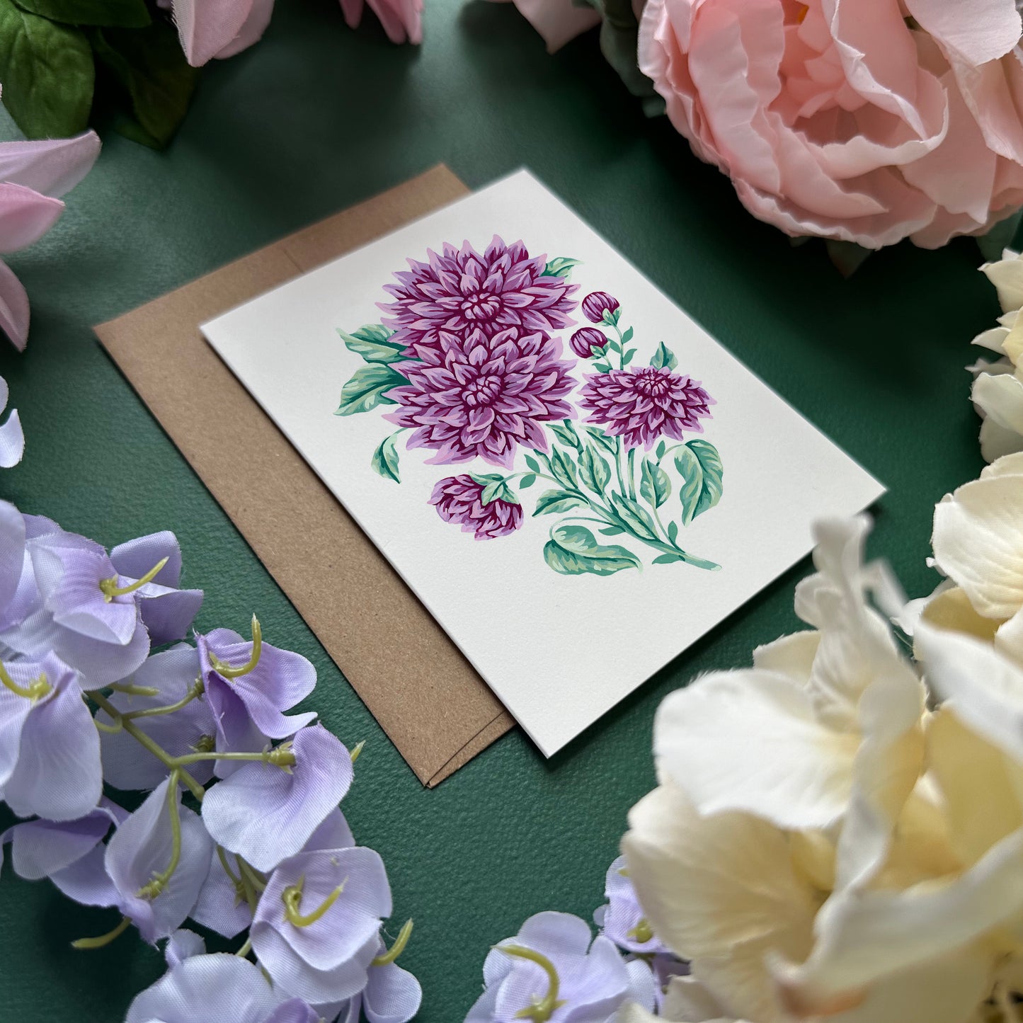 Dahlia Flower Greeting Card