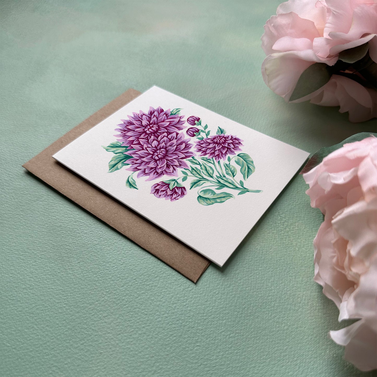 Dahlia Flower Greeting Card