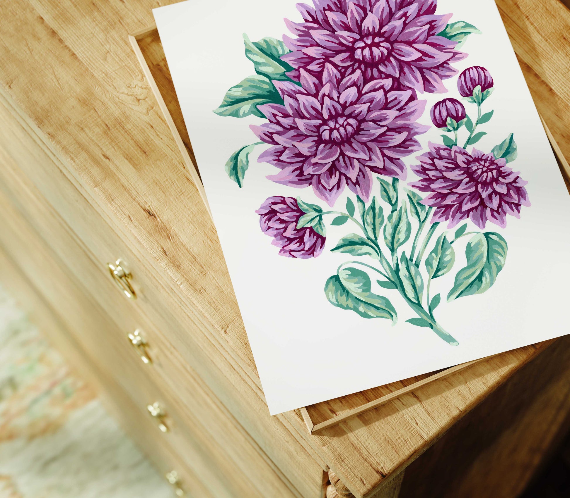 Mia Whittemore Dahlia Floral Art Print Display