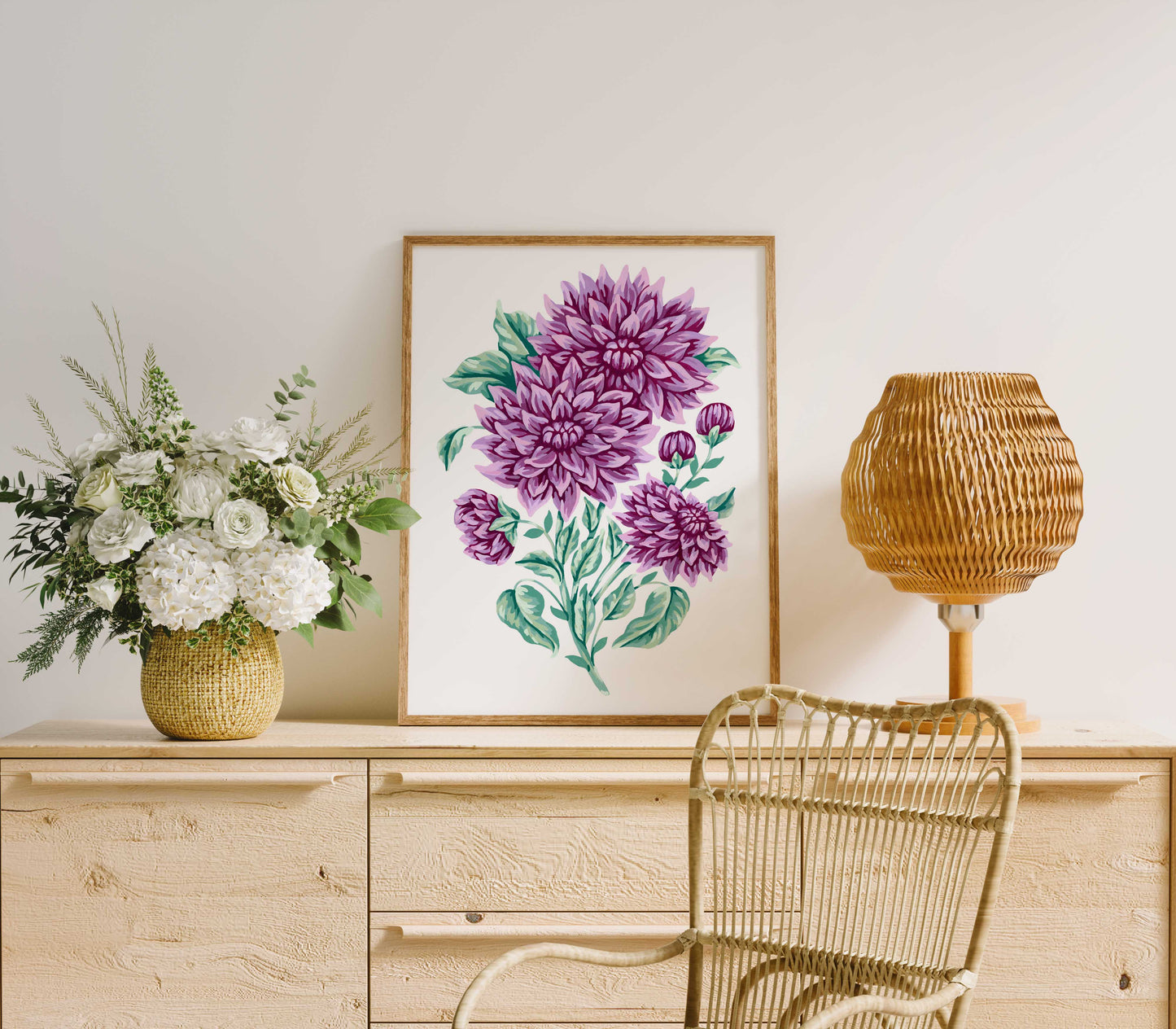 Mia Whittemore Dahlia Floral Art Print Office