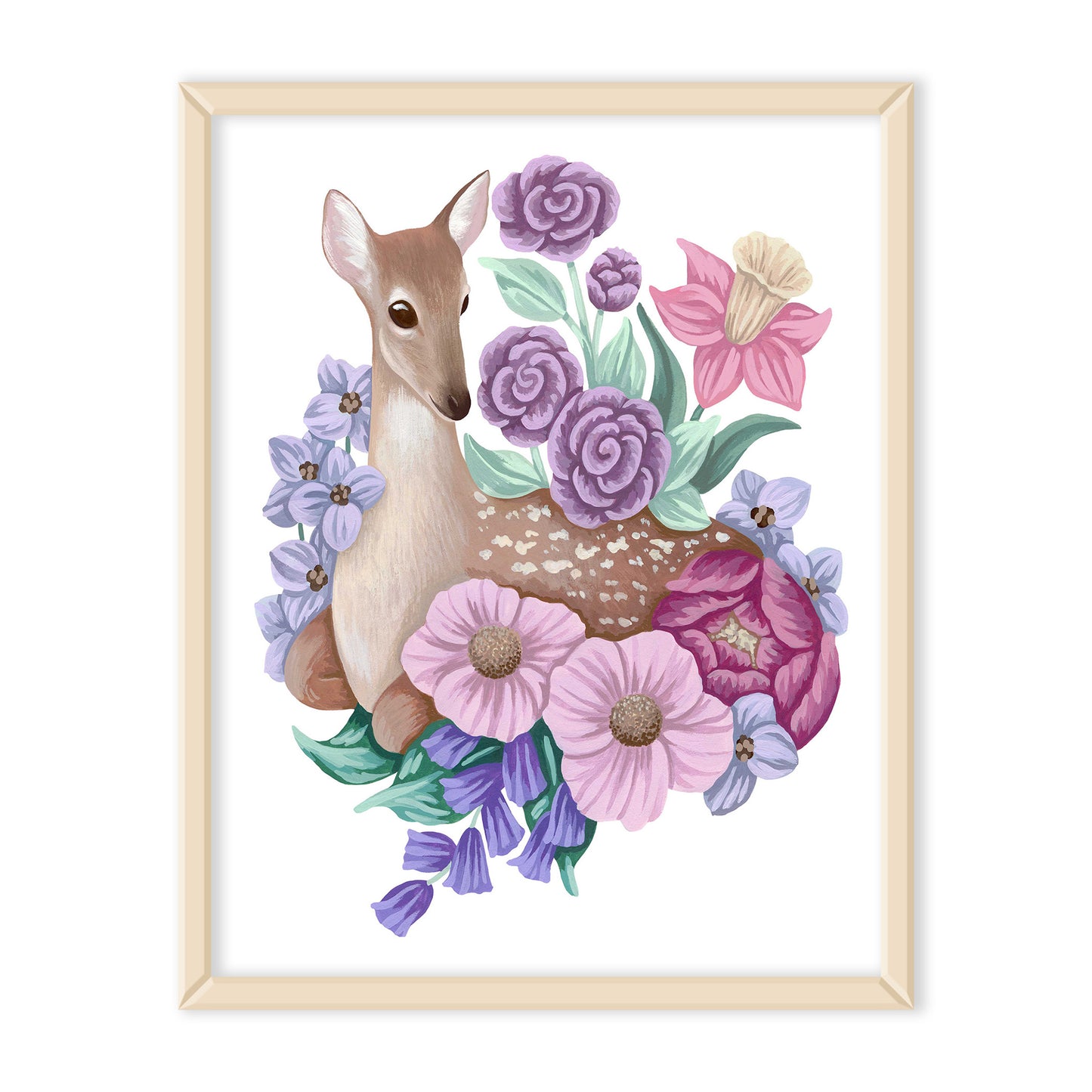 Deer Flower Art Print