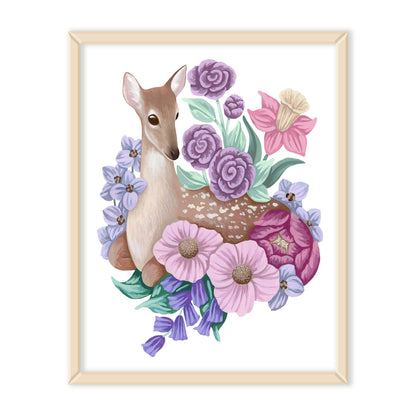 Deer Flower Art Print