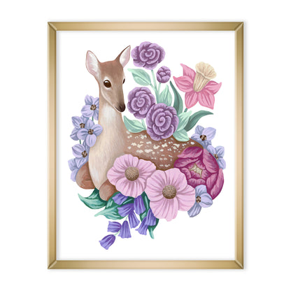 Deer Flower Art Print