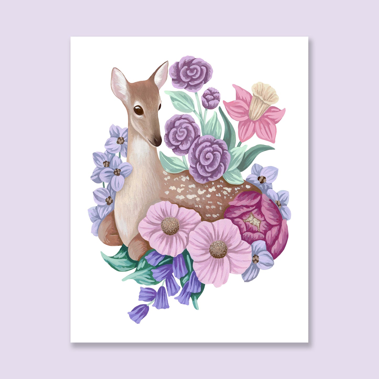 Deer Flower Art Print