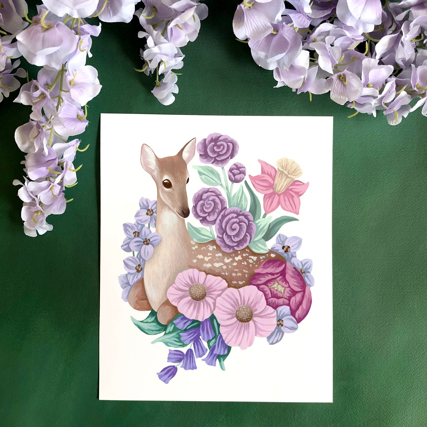 Deer Flower Art Print