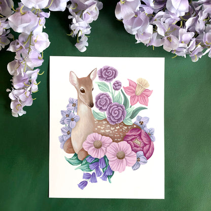 Deer Flower Art Print