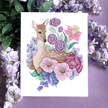 Deer Flower Art Print