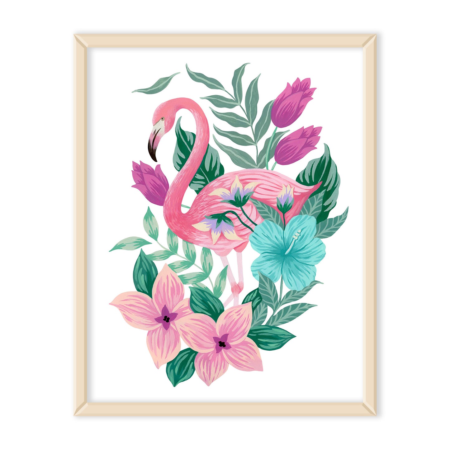 Flamingo Flower Art Print