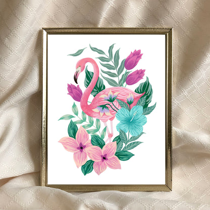 Flamingo Flower Art Print