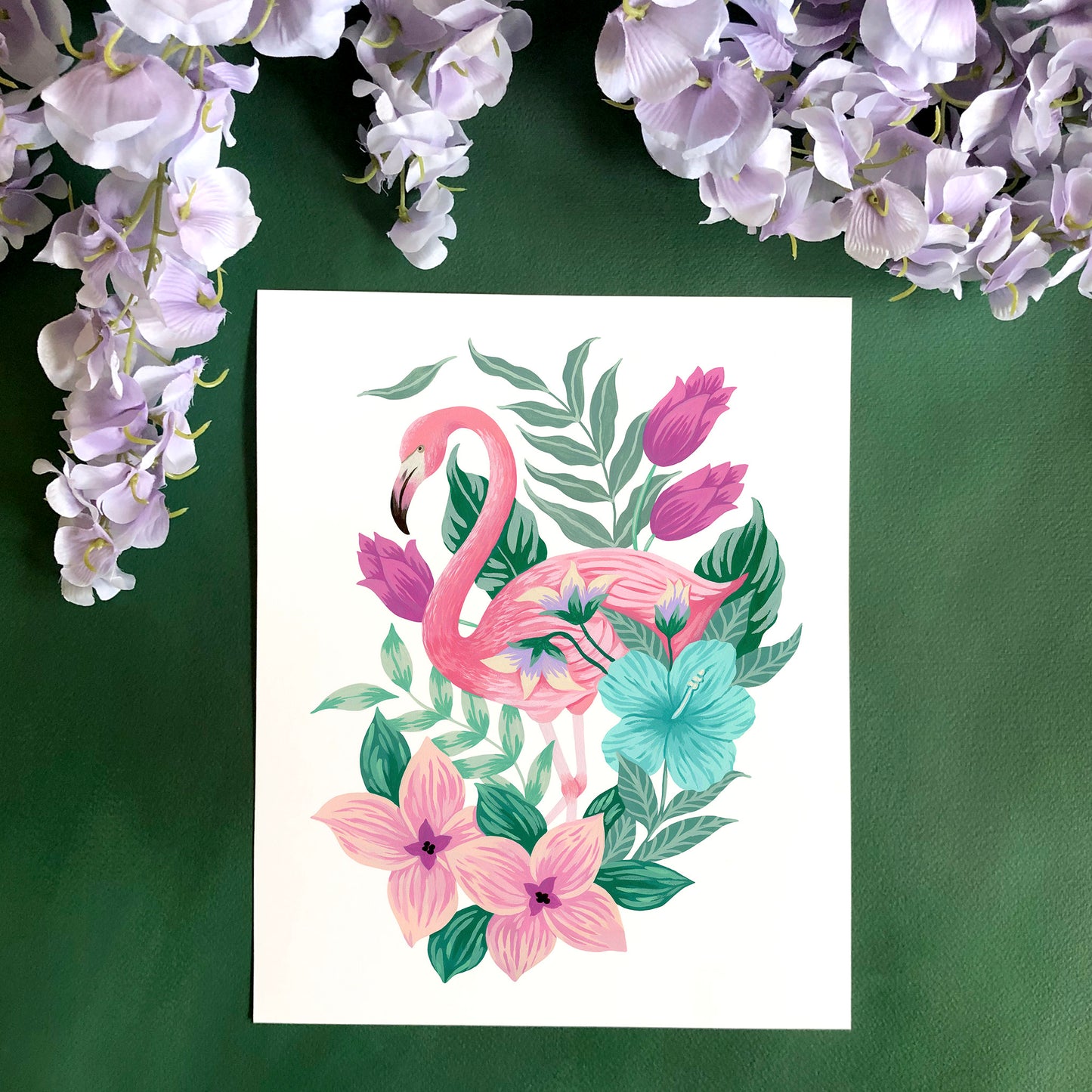Flamingo Flower Art Print