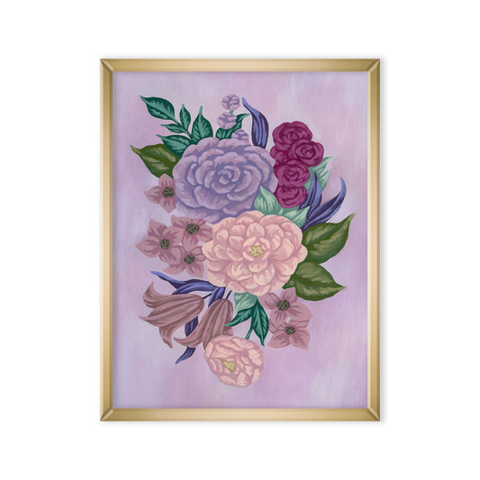 Floral Arrangement on Lilac Mini Art Print