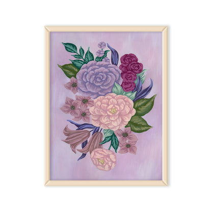 Floral Arrangement on Lilac Mini Art Print