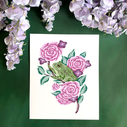 Frog Flower Art Print