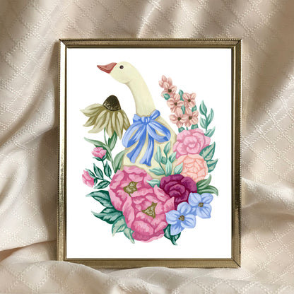 Goose Flower Art Print