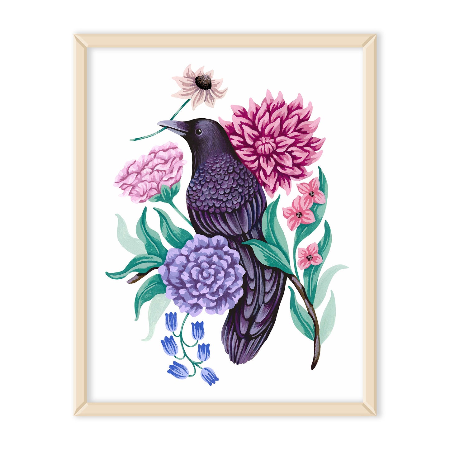 Raven Flower Art Print