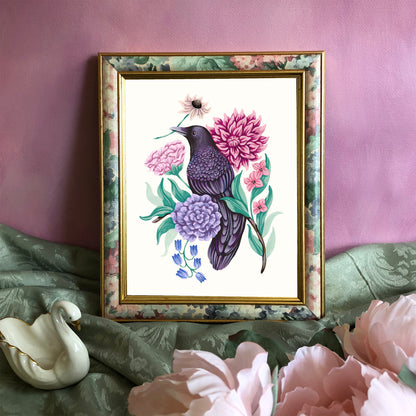 Raven Flower Art Print