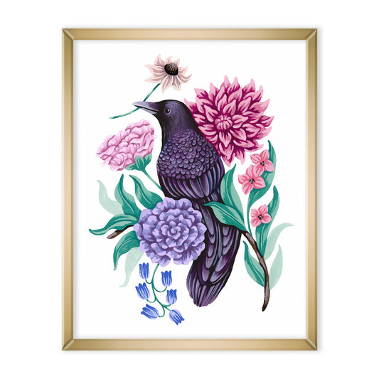 Raven Flower Art Print