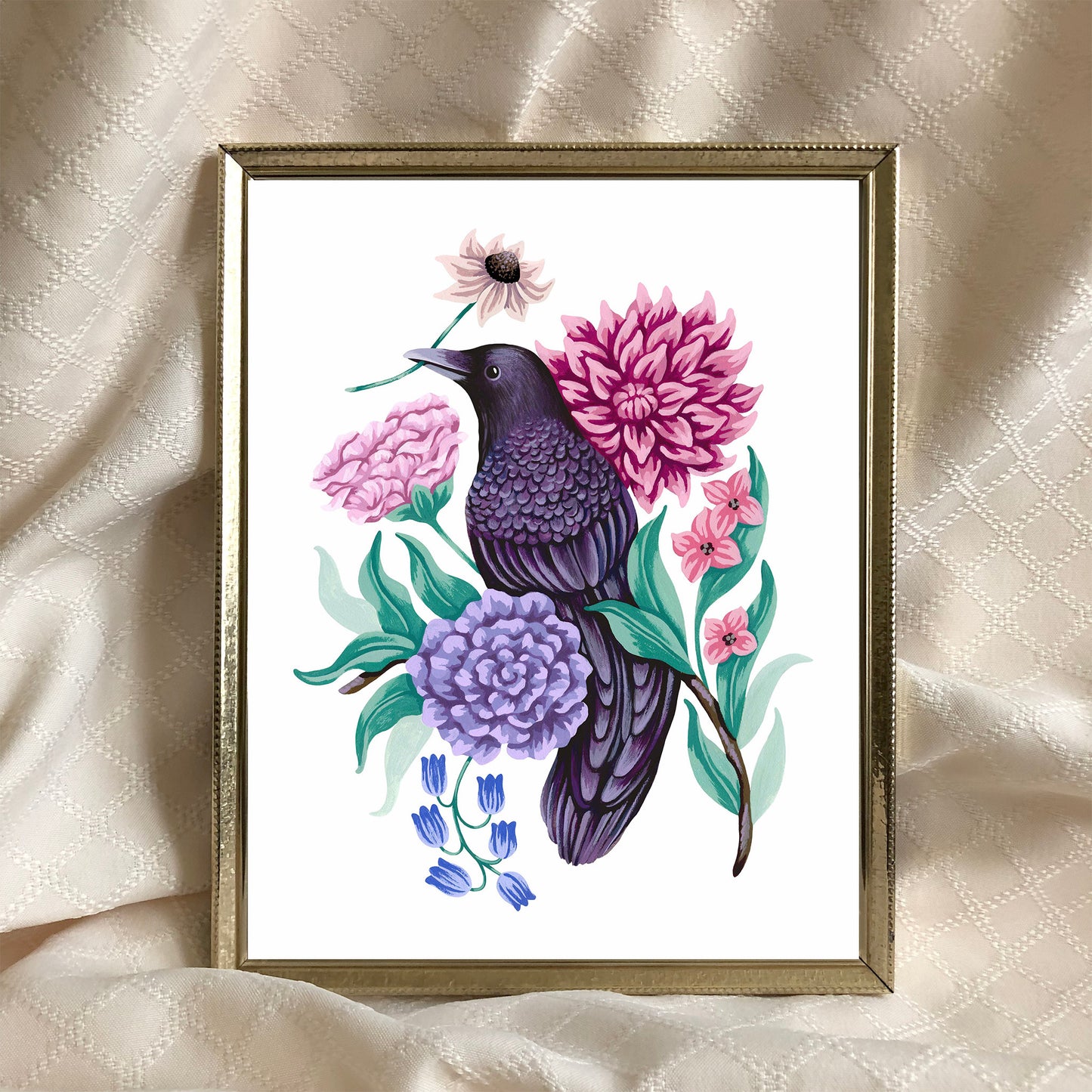 Raven Flower Art Print