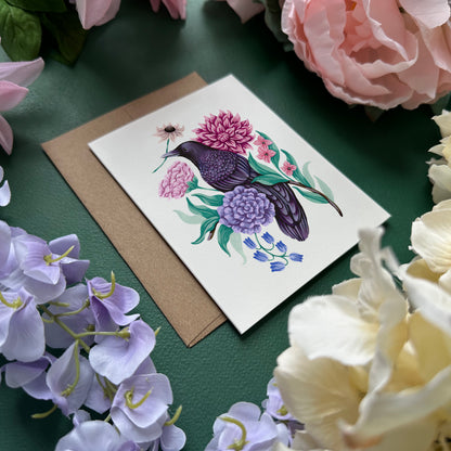 Raven Flower Greeting Card
