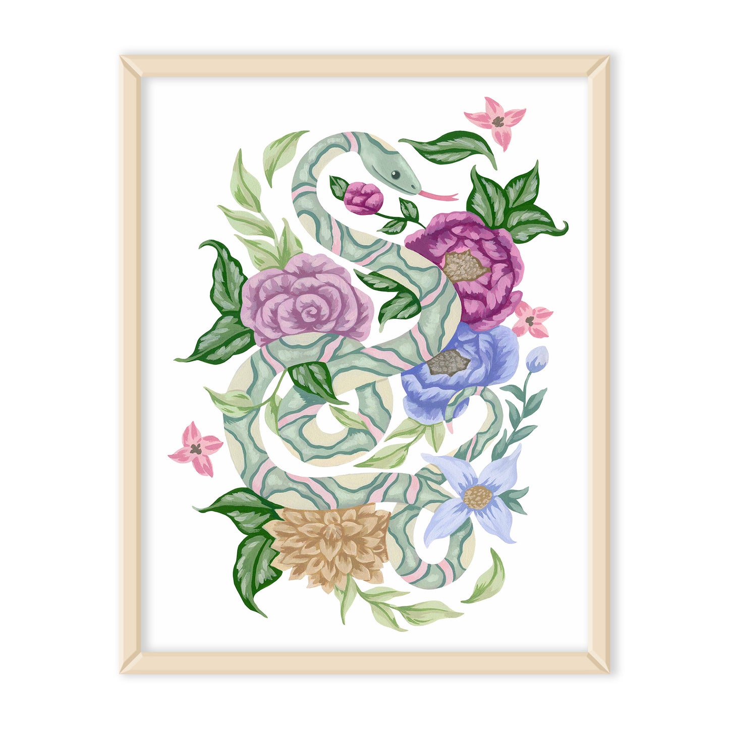 Snake Flower Art Print