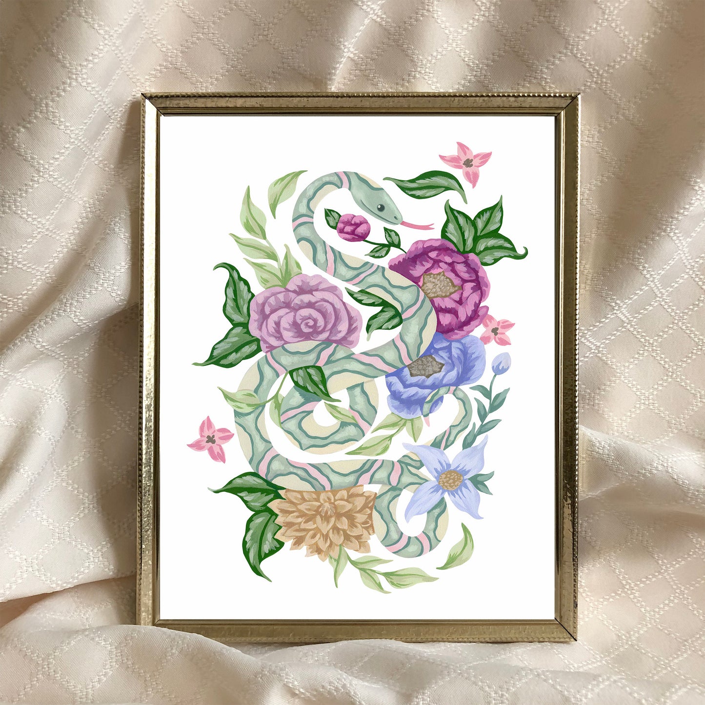 Snake Flower Art Print