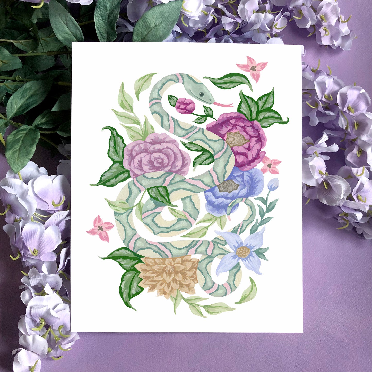 Snake Flower Art Print