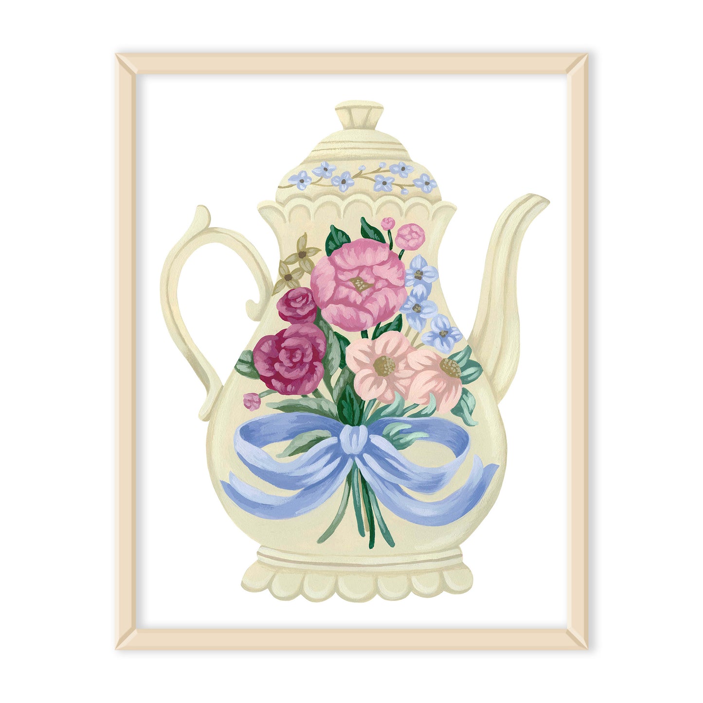 Floral Vintage Teapot Art Print