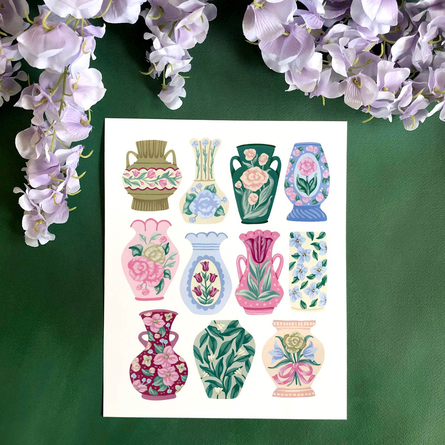 Colorful Vase Collection Art Print