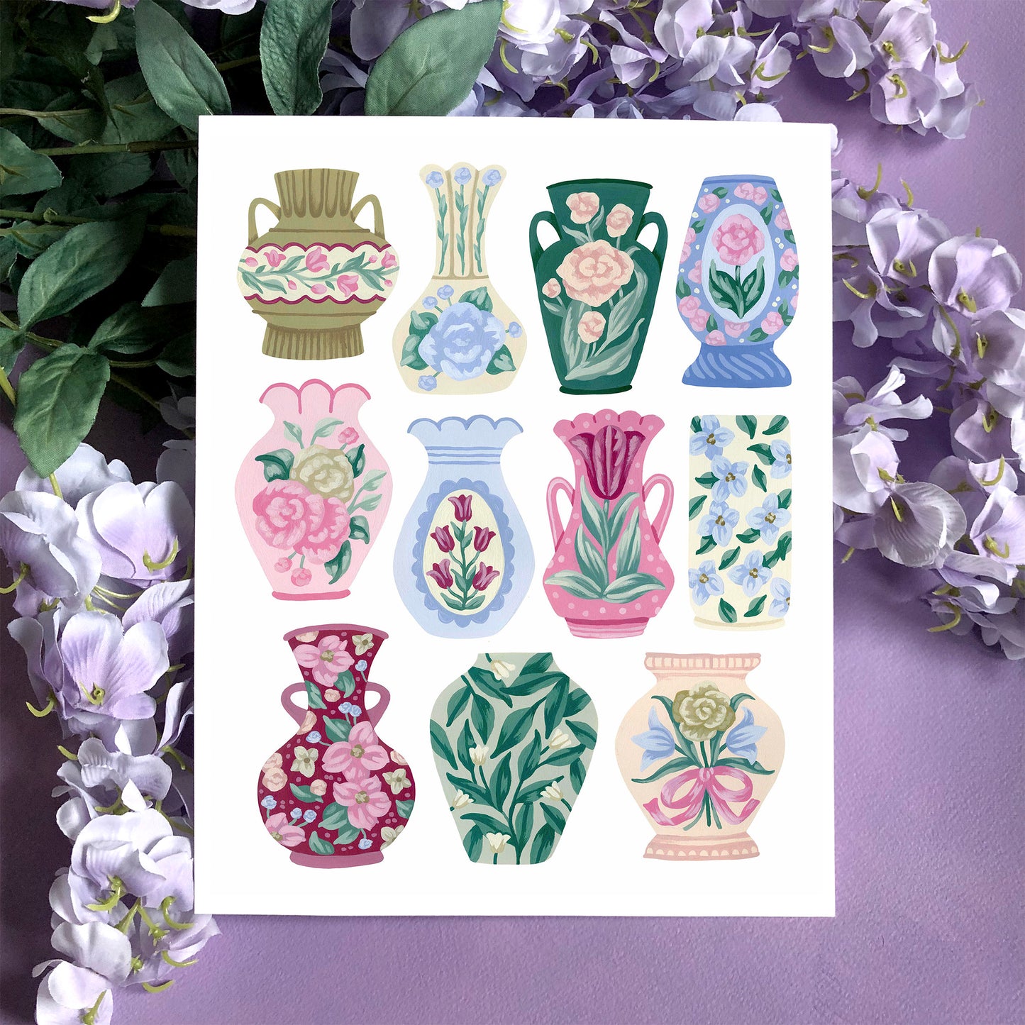 Colorful Vase Collection Art Print