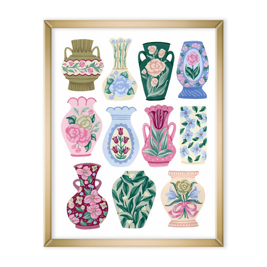 Colorful Vase Collection Art Print