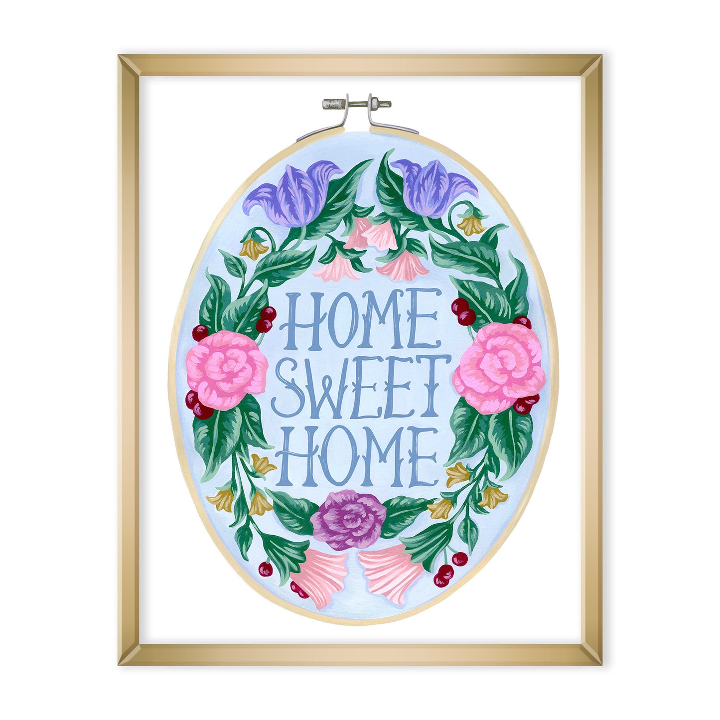 Home Sweet Home Embroidery Art Print