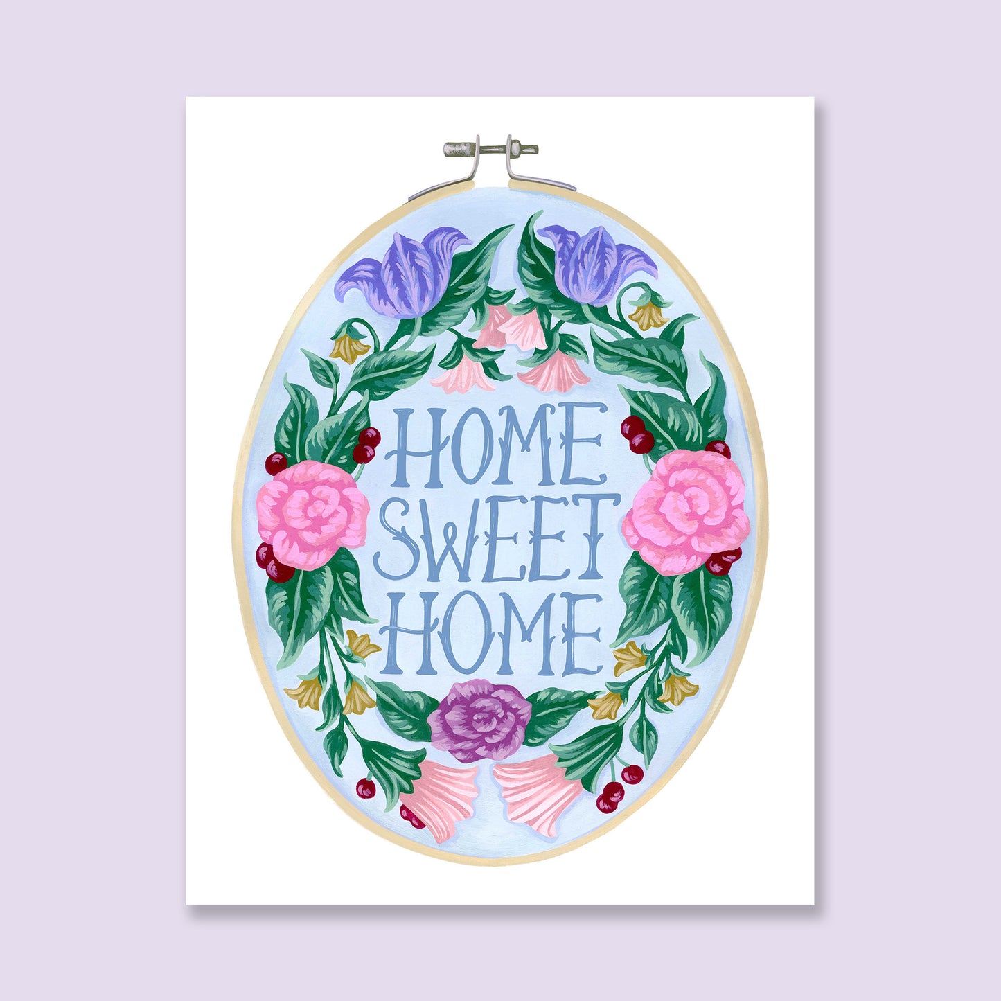 Home Sweet Home Embroidery Art Print