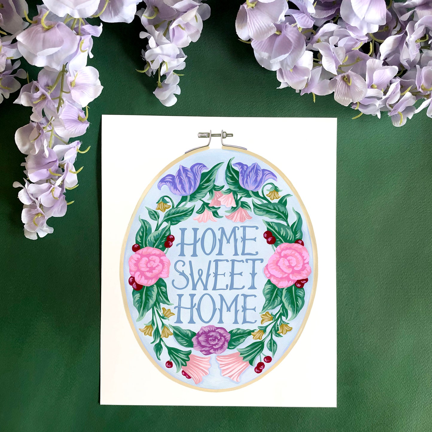 Home Sweet Home Embroidery Art Print