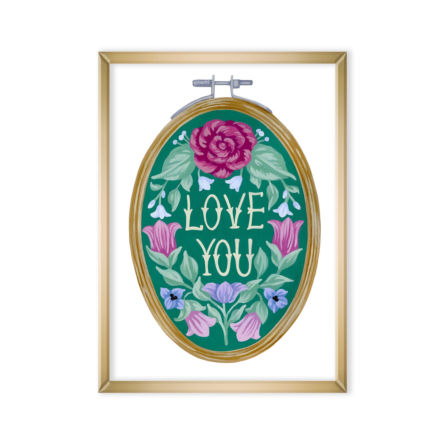 Mia Whittemore Love You Embroidery Hoop Mini Art Print Main Image 1