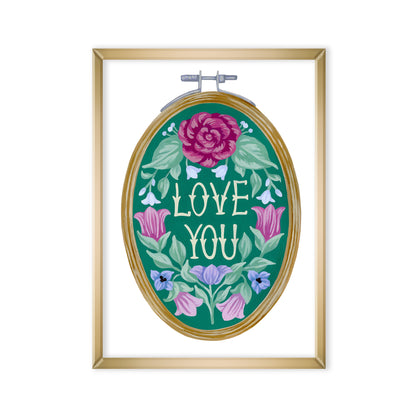 Mia Whittemore Love You Embroidery Hoop Mini Art Print Main Image 1