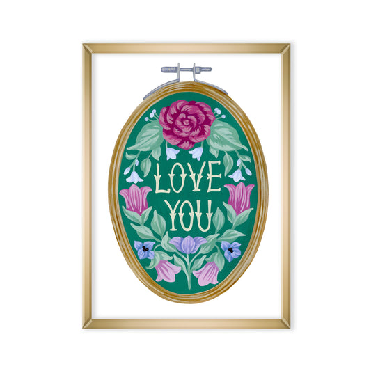 Mia Whittemore Love You Embroidery Hoop Mini Art Print Main Image 1