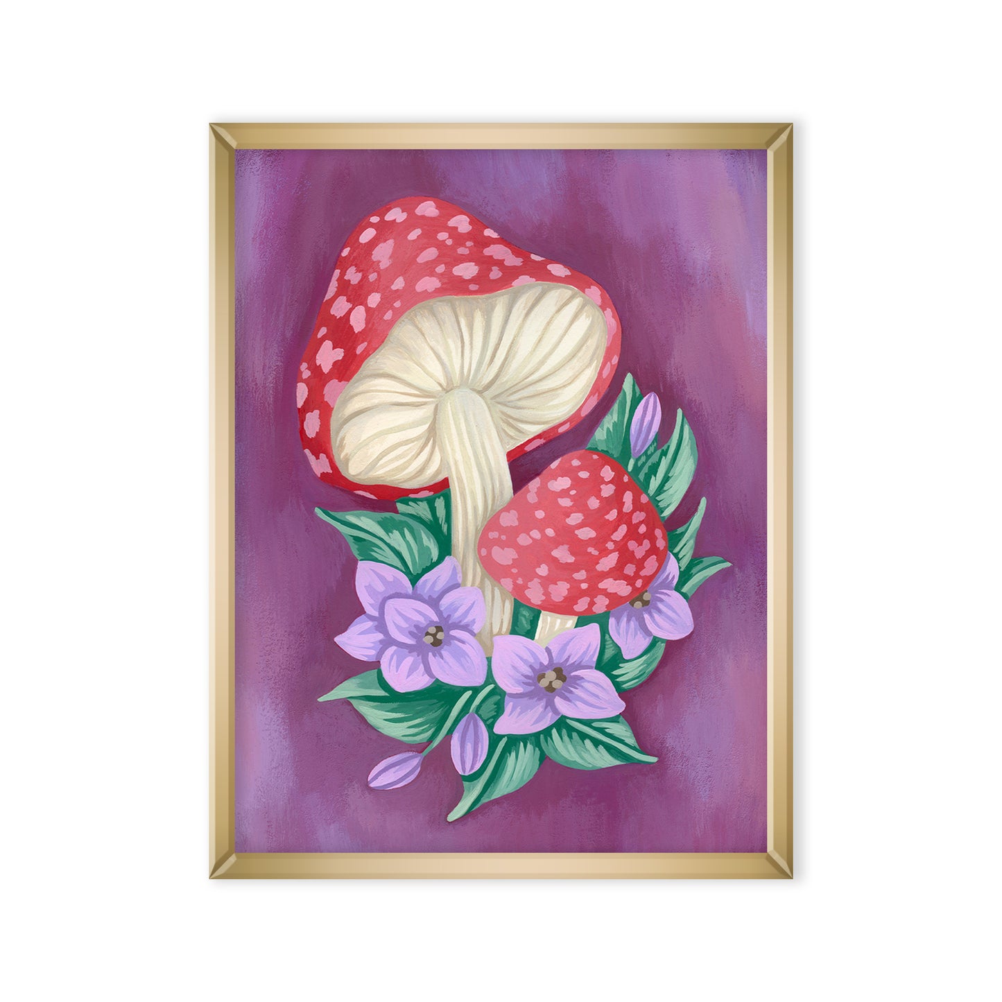 Mushrooms with Flowers Mini Art Print