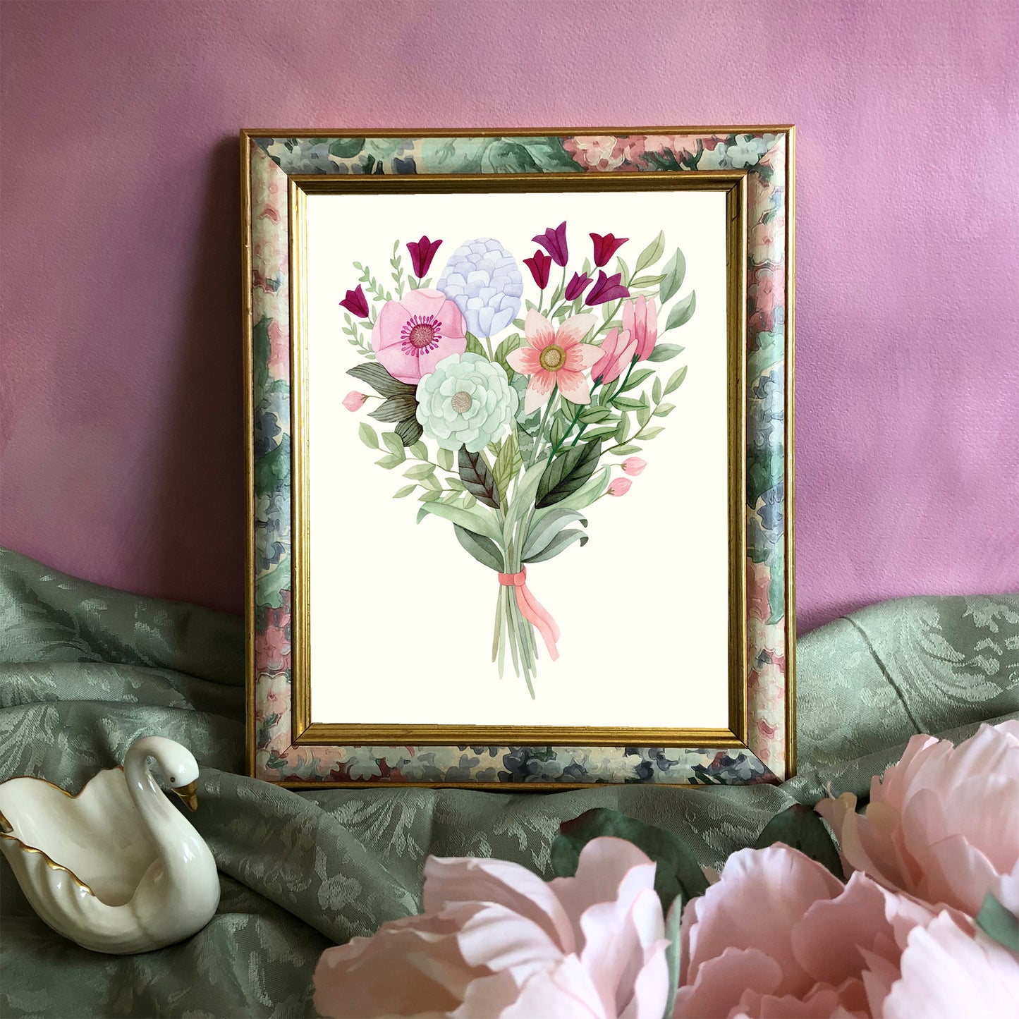 Pastel Flower Bouquet Art Print