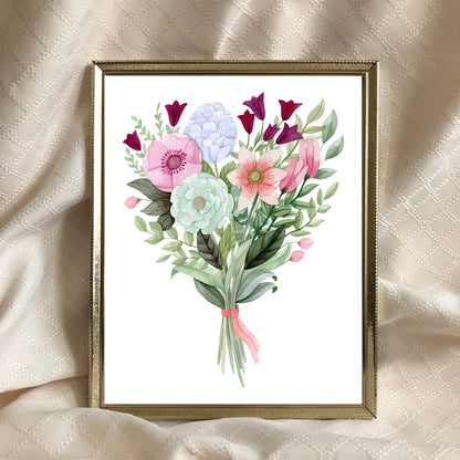 Pastel Flower Bouquet Art Print