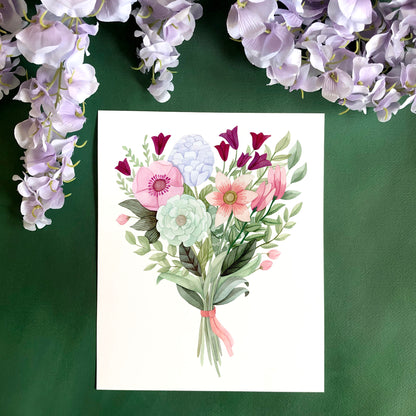 Pastel Flower Bouquet Art Print
