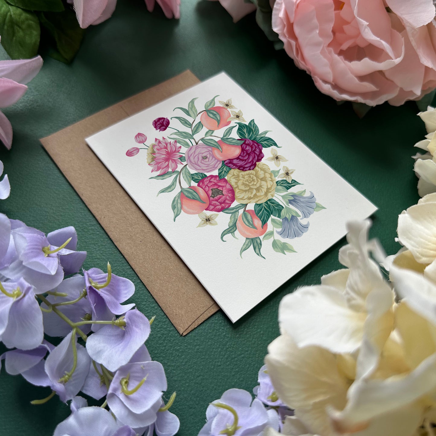 Peach Floral Greeting Card