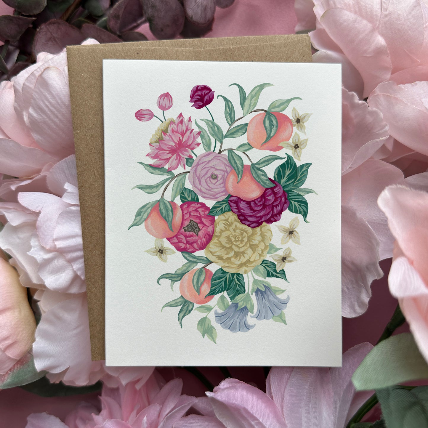 Peach Floral Greeting Card