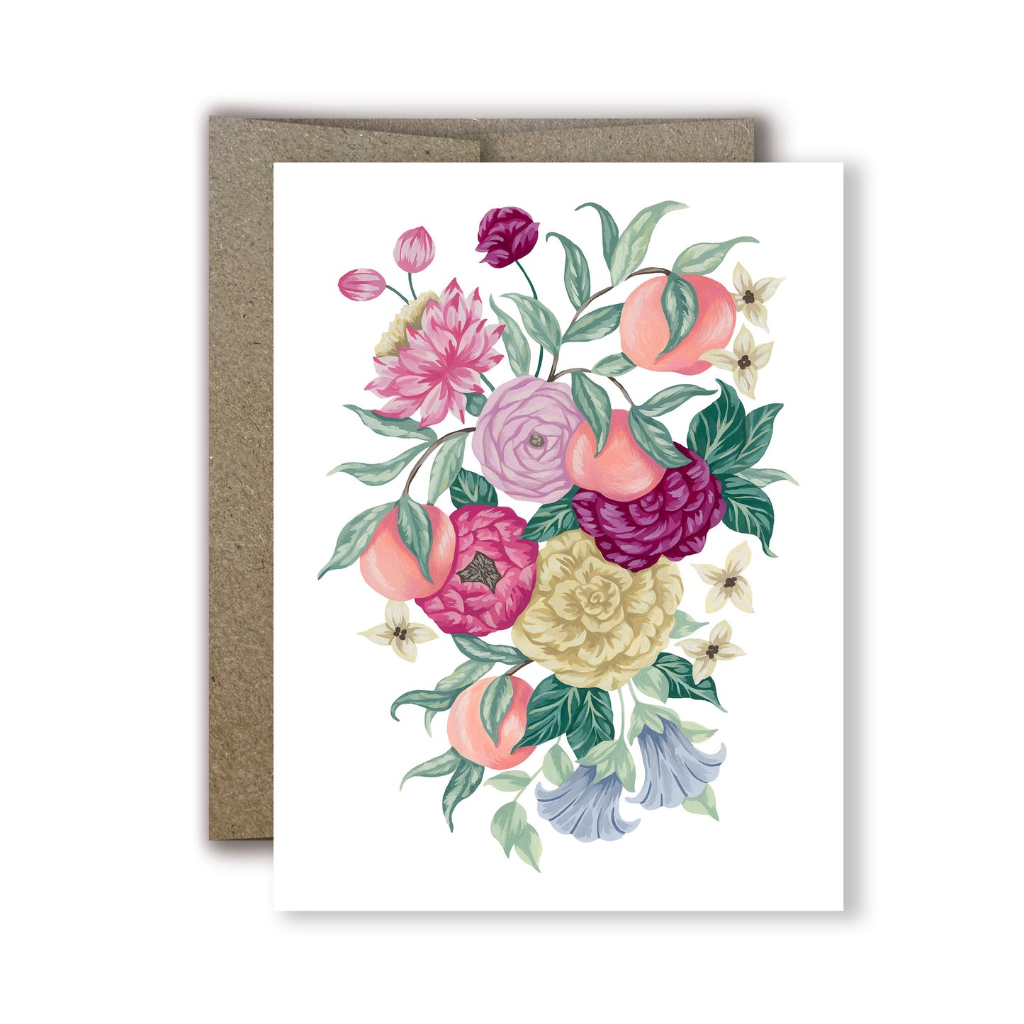 Peach Floral Greeting Card