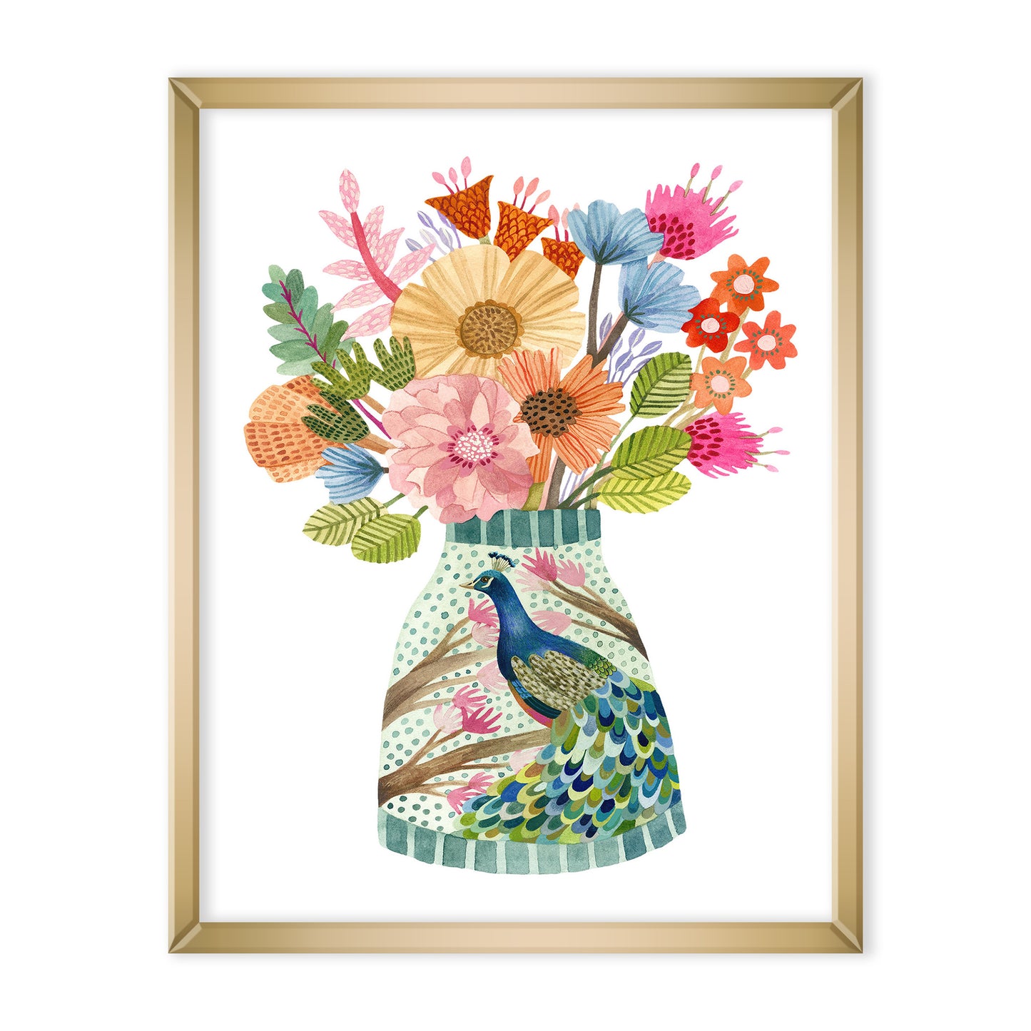 Peacock Vase Art Print