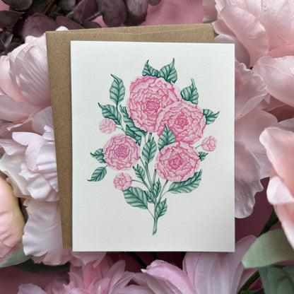 Peony Greeting Card