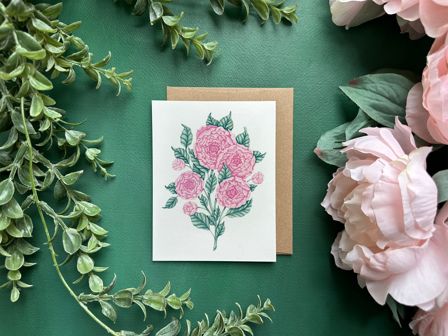 Peony Greeting Card